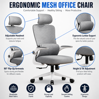 Chaise de bureau respirante en maille ALINUNU ODM OEM pour bureau 125 °   Chaise en maille avec fonction inclinable et accoudoirs rabattables
