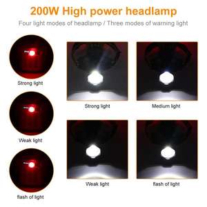 WOSEN Populaire Type-C Usine Aluminium Fort Blanc Laser Casque Rechargeable Power Bank Pêche Zoom Fonction LED Lampe frontale - Product Image 5