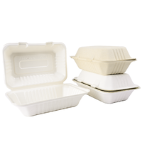 Échantillons gratuits Boîtes à emporter personnalisées Restaurant Biodégradable Protection de l'environnement Boîte à lunch Contenant alimentaire en bagasse de canne à sucre