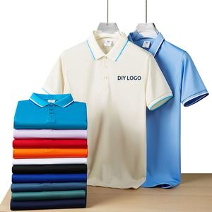 เสื้อโปโลผู้ชายสั่งทำโลโก้ขายส่ง แขนสั้น สีพื้น ระบายอากาศ แห้งเร็ว ชุดยูนิฟอร์มลำลอง สวมใส่สบาย เหมาะสำหรับตีกอล์ฟ - Product Image 2