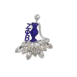 2024 personalizzare tutta la sorellity Zeta Phi Beta/Iota Lambda strass strass in cristallo spilla da donna