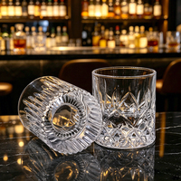Ensemble de verres à whisky en cristal gaufré taillé au diamant 200 ml, gobelets transparents lourds faits à la main pour bar à domicile