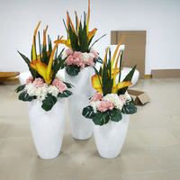 Pot de fleur en fibre de verre Simple Oblique Pot de fleur centre commercial décoration ornements ventes bureau Vase combinaison extérieure