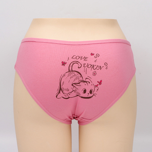 Pour UOKIN femmes mignon amour chat dessin animé coton sous-vêtements taille moyenne basique vêtements quotidiens slips couverture complète dos-quotidien tricoté - Product Image 4