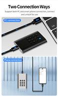 Tahan debu dan tahan air 256GB/512GB/1TB USB 3.0 kunci Digital enkripsi seluler Hard Disk SSD untuk penggunaan komputer hitam
