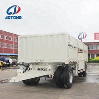 Remorque industrielle à double essieu 4x4 avec barre de traction de 20 pieds pour transporteur de conteneurs ISO, remorques de tracteur pour camions complets, remorques de camions agricoles