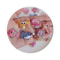 Accesorios de decoración para slime DIY: dijes de resina planos de dibujos animados (pez, estrella de mar, caballito de mar)