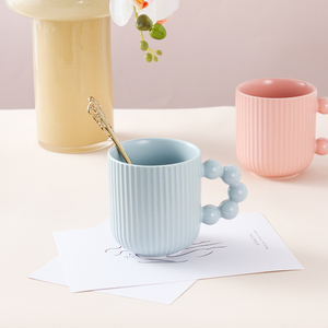 Tối giản Matte tráng men handmade sứ sọc cốc cà phê gốm cá nhân món quà bong bóng xử lý chịu nhiệt 12oz - Product Image 5