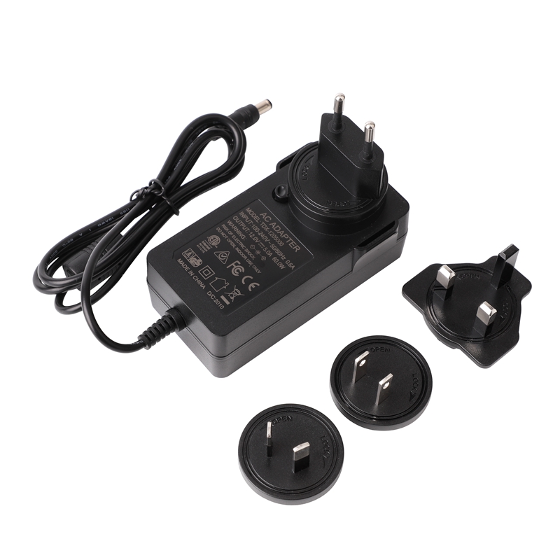 Ebike Charger Interchangeable Plug 12V 4A Power Adapter With US SAA EU UK Plug CU L GS CE FCC CB KC PSE SAA 12V 4A Power Supply