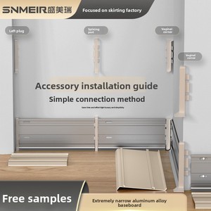 Plinthe moderne ultra-mince à boucle en <span class=keywords><strong>PVC</strong></span> Double couche en alliage d'aluminium auto-installé à l'hôpital à la mode pour les hôtels en gros - Product Image 2