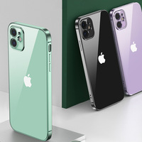 Placage de luxe étuis transparents pour iPhone 15 14 13 12 11 Pro Max 15 Plus lentille étui antichoc pare-chocs couverture souple accessoires de téléphone