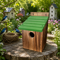 Nichoir en bois massif pour oiseaux, nichoir suspendu pour l'extérieur, nichoir pour oiseaux bleus pour jardin, patio, cour