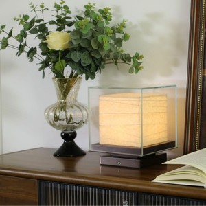 Designer Desk <b>Lamp</b> 20x20cm Ultra Clear Tempered Glass <b>LED</b> <b>Light</b> Source Switch Control Eye Caring Table <b>Lamp</b> - Product Image 3