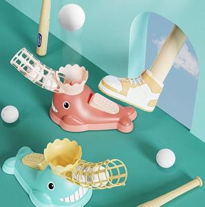 Juego de Entrenamiento de Béisbol para Niños, de Plástico Resistente, con Lanzamiento Automático a Pedal, para Zurdos y Diestros, Juguete para Interiores/Exteriores - Product Image 2