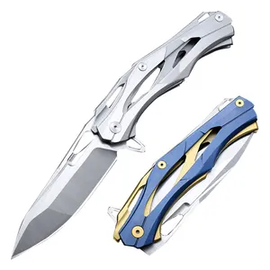 High quality Creative mechanical folding knives D2 steel high hardness foldable tactical knife outdoor camping EDC pocket knife