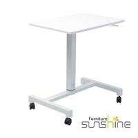 Bureau réglable à levage pneumatique, support d'écran mobile confortable pour le travail au bureau ou médical, table assis-debout pour ordinateur