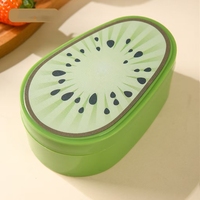Herbruikbare plastic opbergdoos voor fruit in de vorm van avocado, ui, citroen en tomaat. Plastic bewaardoos voor verse voedsel in de koelkast.