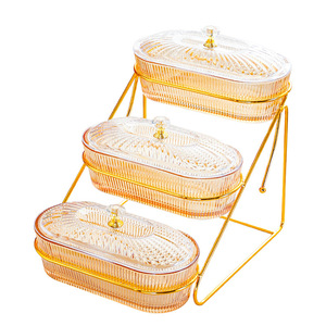 Frutero de plástico transparente con forma de diamante y tapa para usar en la mesa de centro de la sala de estar. - Product Image 5