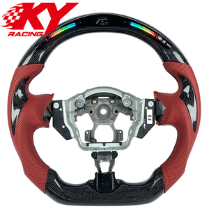 พวงมาลัยคาร์บอนไฟเบอร์รังผึ้งแบบ LED RPM สไตล์รถแข่ง สำหรับ Nissan 370z 350z 400z GTR Coupe Infiniti FX35 FX37 QX70 ปี 2008-2019 - Product Image 1