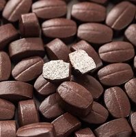 Bonbons en forme de grains de café, marque privée OEM, saveurs variées, vente en gros d'usine, collation énergétique pour le bureau et la conduite