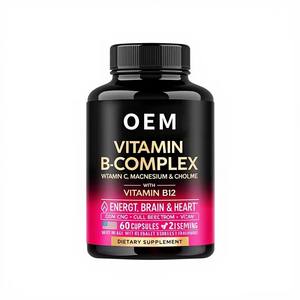 Suplemen Diet Kapsul Multivitamin Kompleks Keluarga <span class=keywords><strong>Vitamin</strong></span> B Kustom OEM B1, B3, B5, B6, B7, <span class=keywords><strong>B12</strong></span> untuk Imunitas - Product Image 1