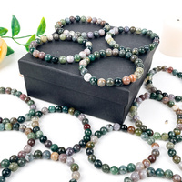 Vente chaude polissage naturel guérir Quartz 8mm perles Bracelet d'agate indienne pour Feng Shui