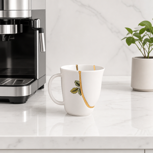 แก้วกาแฟเซรามิคสไตล์ญี่ปุ่นลายเส้นทองคำคินสึกิ สำหรับร้านกาแฟ - Product Image 2