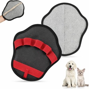 Gant de retrait des poils d'animaux, en tissu jaune, en forme d'arc, pour chats et chiens, outil de toilettage - Product Image 2
