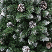 Arbre de Noël artificiel floqué personnalisé en gros avec cônes de pin, modèle pin articulé