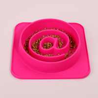 Bol à nourriture pour chien anti-étouffement écologique Bol à nourriture lentement alimenté en silicone avec ventouse