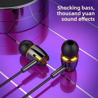 Écouteurs intra-auriculaires lumineux avec suppression active du bruit (ANC) étanches IPX-3, microphone 3,5 mm, cordon JL de 1,2 m pour téléphone portable