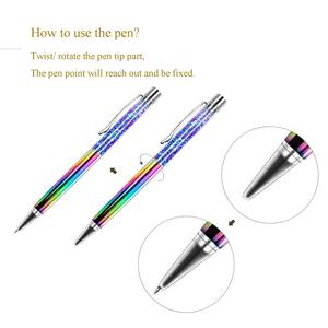 Crystal <b>Ballpoint</b> <b>Pens</b>, Rose Gold Metal <b>Pen</b> Refills Bling Dynamic Liquid Sand <b>Pen</b> Black Ink for Office Supplies - Product Image 2