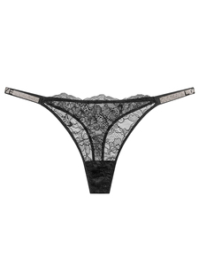 String sexy en dentelle fine avec strass et motif lettres pour usage intime féminin - Lot de six articles - Product Image 6