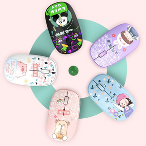 Ratón Inalámbrico para Portátil, Mini, Bonito, Estilo <span class=keywords><strong>de</strong></span> Dibujos Animados, Silencioso, Portátil, Recargable, Ergonómico, 2.4G, para Oficina y Viajes - Product Image 4