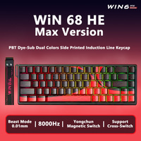 Teclado para Juegos AULA WIN68HE, Tasa de Sondeo Máxima de 8K, Precisión de 0.01 mm, Activación Rápida Snap Tap SOCD, Interruptor Magnético de Efecto Hall