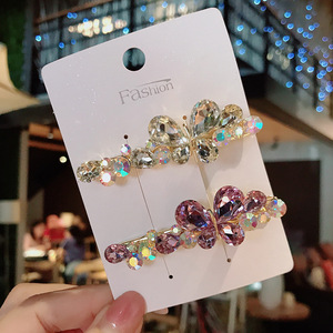 <span class=keywords><strong>Barrettes</strong></span> en cristal de style coréen pour filles, épingle à cheveux pour l'arrière de la tête, pince à cheveux papillon en strass de luxe - Product Image 3