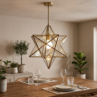 Lanterne LED Ramadan en forme de lune, lampe arabe musulmane dorée en fer, artisanat à piles, lampe de nuit étoilée, décoration intérieure pour chambre et fête, lampe de table