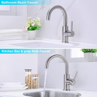 Robinet d'évier de Bar robinet d'évier monotrou salle de bains cuisine brossé Nickel pré-humide Mini salle de bains baignoire utilitaire Marine robinet d'extérieur