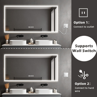 Miroir LED mural de salle de bain à bon prix avec fonction anti-buée pour hôtel Hilton