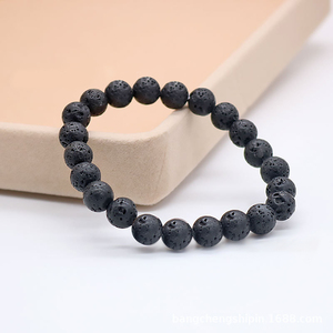 New 8mm Natural Lava Stone Crystal Beaded Bracelet Women Men Elastic Rope Tiger Eye Agate Stone Bracelet Jewelry for <strong>Gift</strong> - Product Image 5