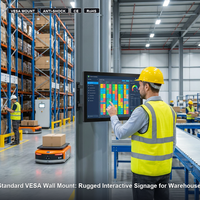 Moniteur tactile industriel mural 27/32/43/49/55/65 pouces Full HD 4K, écran tactile capacitif IP65 étanche HMI