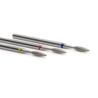 Fraise à ongles en diamant flamme pour manucure européenne, en acier inoxydable, fraises à ongles en diamant aiguisées, fraises à ongles pour cuticules, fraises à ongles électriques, coupe-callosités