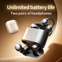 Écouteurs sans fil à clip d'oreille et écouteurs intra-auriculaires TWS Bluetooth 6.0 Stéréo avec étui de chargement pour musique et appels