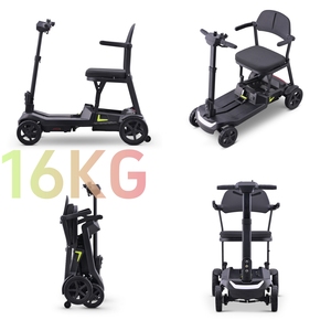 4 Wheel Electric Scooter 16kg Foldable Lightweight Aluminum Alloy Seat With LED Light App <b>Control</b> Mobility Scooter 270W Motor - Product Image 1