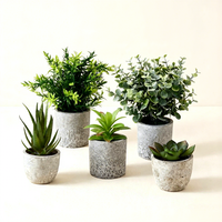 Ensemble de 5 plantes vertes artificielles en pot, best-seller transfrontalier, décoration d'intérieur, plantes artificielles