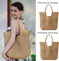 Sacs de plage en paille tissés sur mesure pour femmes, sac à bandoulière en paille