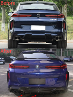 Diffuseur arrière en fibre de carbone sèche style Aulen-a pour BMW X6M F96, lèvre de diffuseur de pare-chocs arrière, kit carrosserie