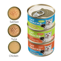 Aliments pour animaux de compagnie en gros : Viande de poulet, bœuf, thon, saumon en conserve, recette personnalisée pour chiens et chats, friandise humide pour animaux de compagnie pour la vente au détail