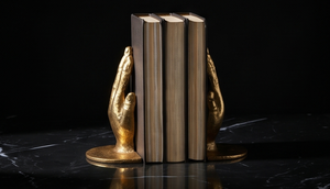 Sujetalibros Decorativo de Metal Dorado Hecho a Mano con Diseño Artístico para Hogar, Oficina, Biblioteca, Estante, Escritorio, Set de Decoración - Product Image 4