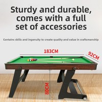 Table de billard pliable en panneaux haute densité pour usage domestique, petite table de snooker et de billard américain pour l'intérieur